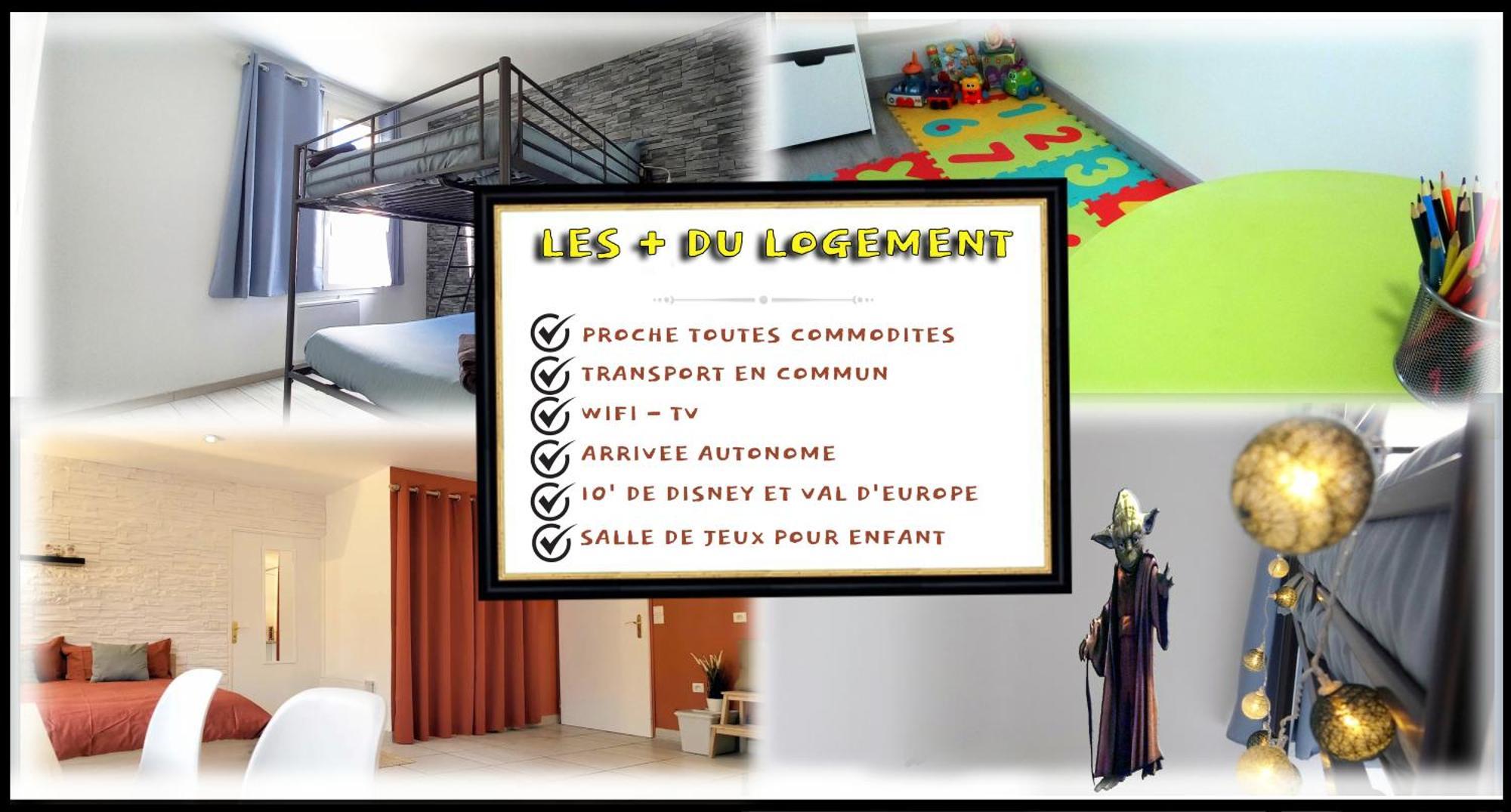 Appartement Avec Salle De Jeux Privee,10Min De Disney Transport En Commun 6 Couchages Шантлуп-ан-Бри Экстерьер фото
